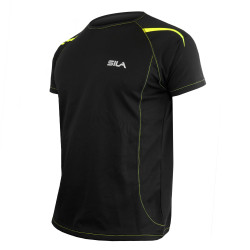 MAILLOT RUNNING - SILA PRIME NOIR - Manches courtes