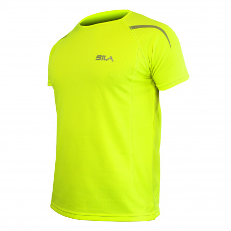 MAILLOT RUNNING - SILA PRIME JAUNE FLUO - Manches courtes