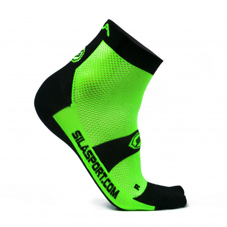 CHAUSSETTES TECHNICS SILA - Courtes VERT FLUO / NOIR