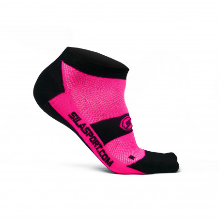 SOCQUETTES TECHNICS SILA - ROSE FLUO / NOIR