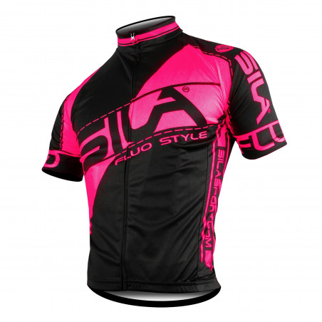 MAILLOT FLUO STYLE 3 ROSE Manches courtes