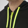 SWEAT À CAPUCHE SILA PRIME NOIR/JAUNE FLUO