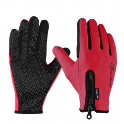 GANTS LONG MTB ROCKBROS - ZIP THERMIQUE Rouge