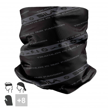 BANDANA NECK multifunction SILA - TRAITHLON PASSION BLACK