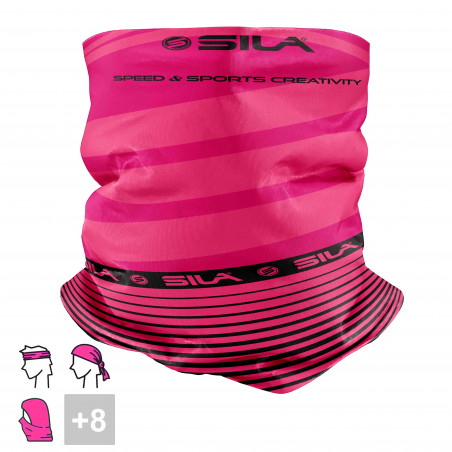 BANDANA NECK multifunction SILA - SS CREATIVITY PINK/BLACK