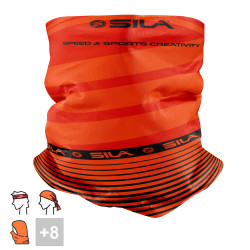 BANDANA NECK multifunction SILA - SS CREATIVITY ORANGE/BLACK