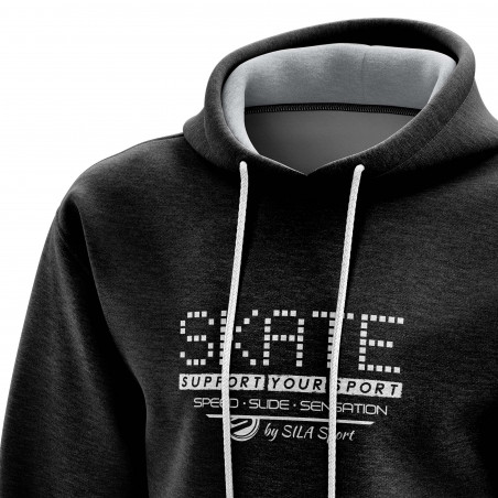 SWEAT À CAPUCHE SILA SKATE SUPPORT - Noir