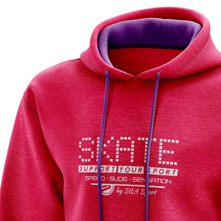 SWEAT À CAPUCHE SILA SKATE SUPPORT ROSE - FEMME