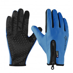 LONG GLOVES  MTB ROCKBROS -THERMAL ZIP BLUE NAVY