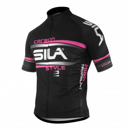 JERSEY SILA CARBON STYLE 2 PINK-Short sleeves