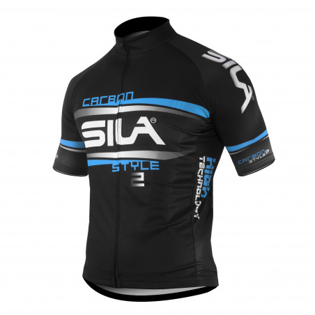 JERSEY SILA CARBON STYLE 2 BLUE-Short sleeves