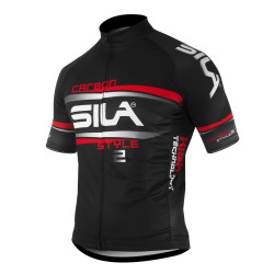 MAILLOT SILA CARBON STYLE 2 ROUGE - Manches courtes