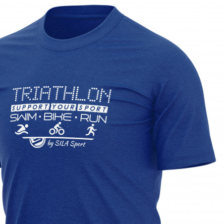 T-SHIRT SILA TRIATHLON SUPPORT BLUE