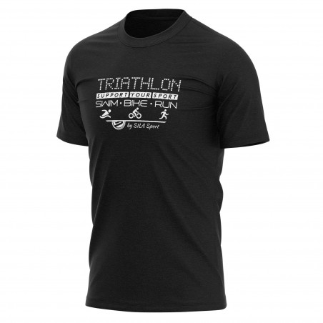 T-SHIRT SILA TRIATHLON SUPPORT BLACK