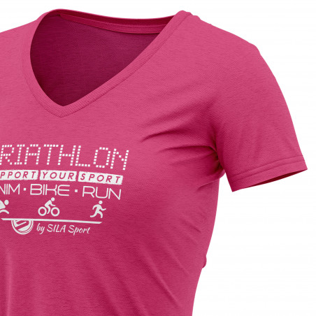 T-SHIRT SILA TRIATHLON SUPPORT ROSE - FEMME