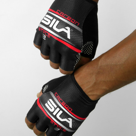 SHORT GLOVES SILA - CARBON STYLE 2 RED