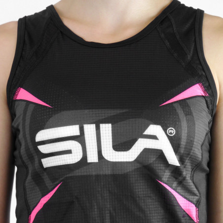 DÉBARDEUR RUNNING FEMME - PRO ULTRALIGHT - SILA TEAM - ROSE FLUO