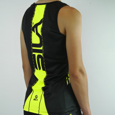 RUNNING WOMAN SLEEVELESS JERSEY SILA FLUO STYLE 3 YELLOW