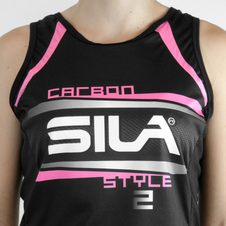 RUNNING WOMAN SLEEVELESS JERSEY SILA CARBON STYLE 2 - PINK
