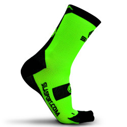 CHAUSSETTES TECHNICS SILA - Mi-hautes VERT FLUO / NOIR