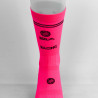 CHAUSSETTES RACING SILA - Mi-hautes ROSE FLUO / NOIR