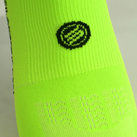 MEDIUM HEIGHT SOCKS SILA RACING - FLUO YELLOW / BLACK