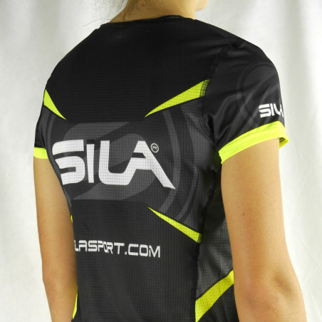 JERSEY WOMAN RUNNING PRO ULTRALIGHT - SILA TEAM -YELLOW FLUO- Ss