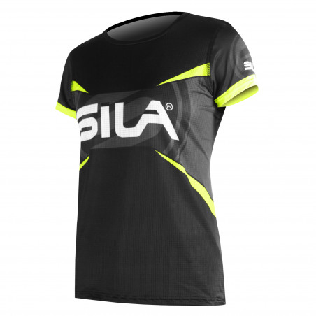 JERSEY WOMAN RUNNING PRO ULTRALIGHT - SILA TEAM -YELLOW FLUO- Ss