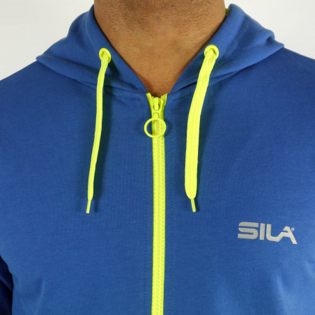 VESTE À CAPUCHE SILA PRIME BLEU/JAUNE FLUO