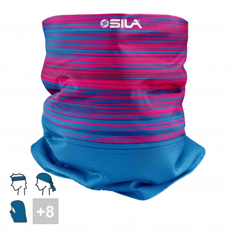 BANDANA NECK multifunction SILA - RACER Pink / Blue