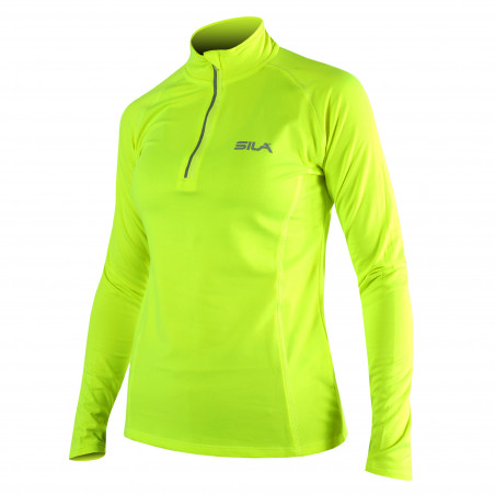 RUNNING WOMEN JERSEY SILA PRIME YELLOW FLUO - Long sleeves