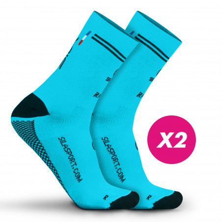 PACK PROMO MEDIUM HEIGHT SOCKS SILA RACING - FLUO YELLOW / BLACK