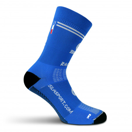 CHAUSSETTES RACING SILA - Mi-hautes BLEU ROYAL / NOIR