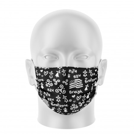 Masques de Protection BREIZH NOIR - Réutilisable et lavable