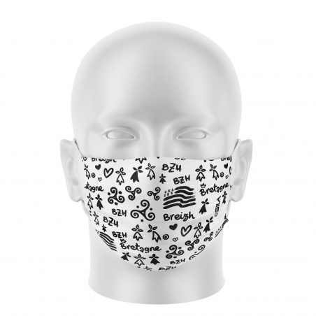Masques de Protection BREIZH BLANC - Réutilisable et lavable