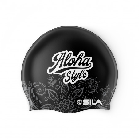 SWIMMING CAP SILA ALOHA STYLE - BLACK