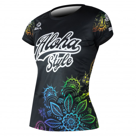 RUNNING JERSEY WOMEN ALOHA STYLE BLACK