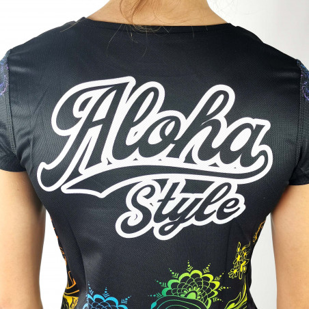 RUNNING JERSEY WOMEN ALOHA STYLE BLACK