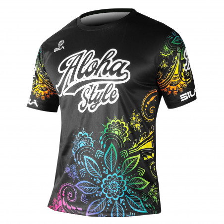 MAILLOT RUNNING HOMME ALOHA STYLE NOIR MULTICOLOR