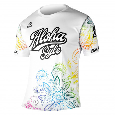 RUNNING JERSEY MEN ALOHA STYLE BLACK MULTICOLOR