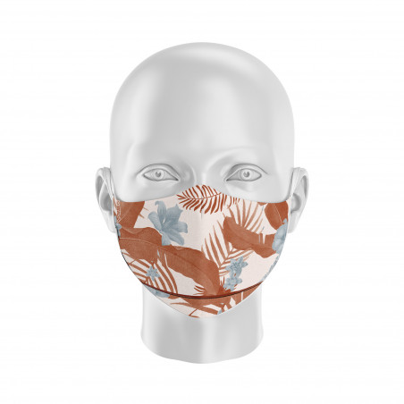 Masque de Protection SILA TROPICAL BLANC - Forme Ergo - 2 couches - Réutilisable et lavable
