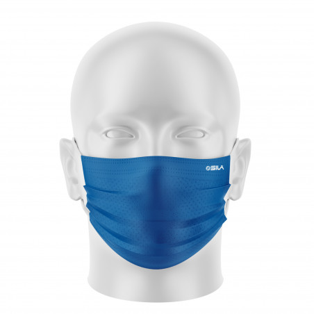 LOT Masques de Protection PRIME Bleu - forme plate - 2 couches - Réutilisable et lavable