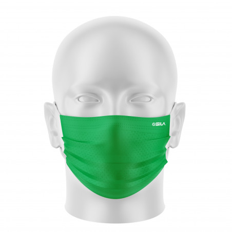 LOT Masques de Protection PRIME Vert - forme plate - 2 couches - Réutilisable et lavable