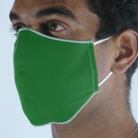 LOT Masques de Protection PRIME Vert - Réutilisable et lavable - Forme Coquille
