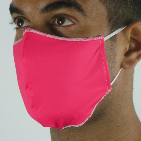 Masque de Protection SILA PRIME ROSE - Forme Coquille - 2 couches - Réutilisable et lavable
