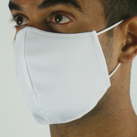 Masque de Protection SILA PRIME BLANC - Forme Coquille - 2 couches - Réutilisable et lavable