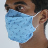 Masque de Protection BOWTIE BLEU CLAIR - Forme Plate - 2 couches - Réutilisable et lavable