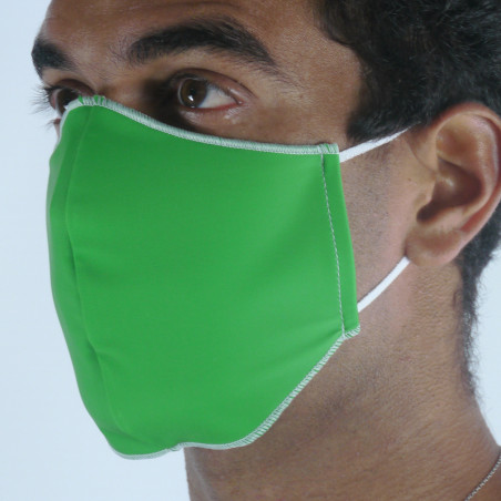 Masque de Protection SILA PRIME VERT - Forme Coquille - 2 couches - Réutilisable et lavable