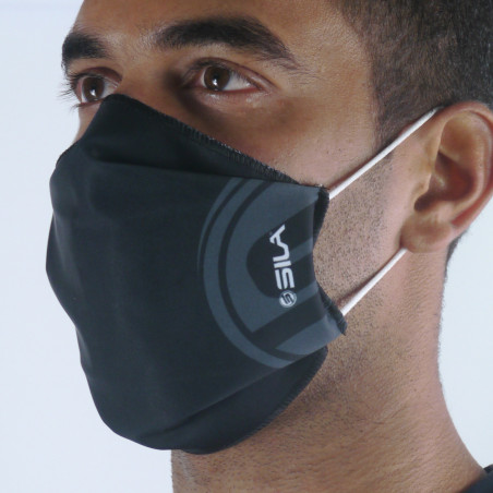 Masque de Protection SILA ORIGINE NOIR - Forme Plate - 2 couches - Réutilisable et lavable