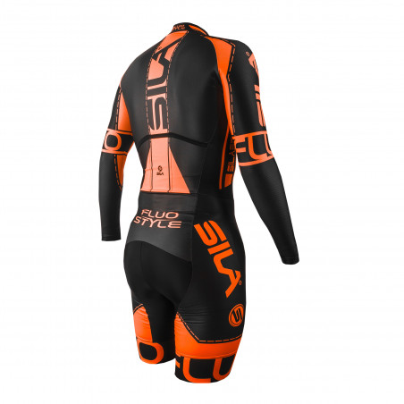 SKATING SUIT SILA FLUO STYLE 3 ORANGE - Long sleeves
